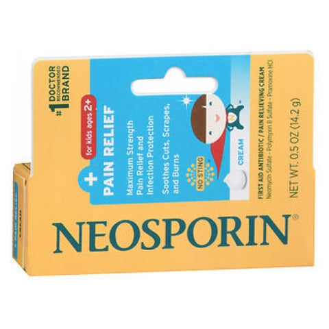 Neosporin, First Aid Antibiotic Plus Pain Relief Kids Cream, 0.5 Oz