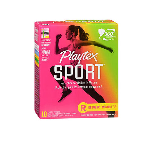 Playtex, Sport Tampons Regular Unscented, 18 Count