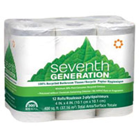 Seventh Generation, Bath Tissue Toilet Paper Chlorine Free 2 Ply Toilet Paper, 4 Count (Case of 12)