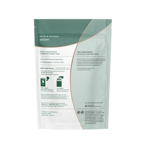 Grab Green, 3 In 1 Laundry Detergent Pods Vetiver, Vetiver 24 loads