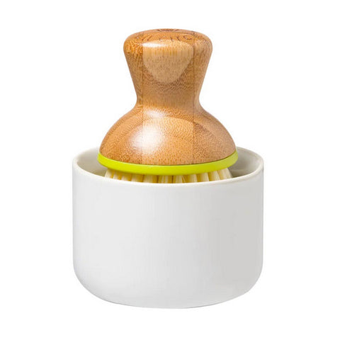 Full Circle Home, Bubble Up 2.36 Inch With Bamboo Dish Brush Green, GREEN 1 COUNT