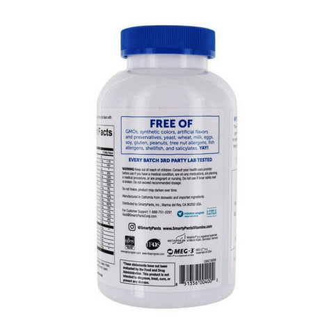 SmartyPants, All-in-One Multivitamin Plus Omega-3 Plus Vitamin D, 180 COUNT