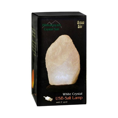 Aloha Bay, Himalayan Salt Crystal Lamp 4 inches, White USB 1 CT