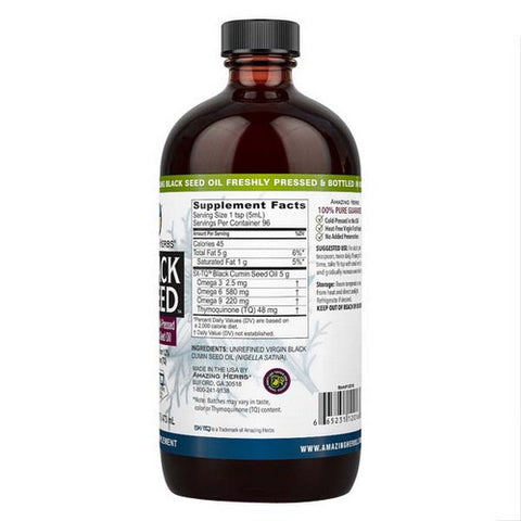 Amazing Herbs, Black Seed Oil, 16 oz