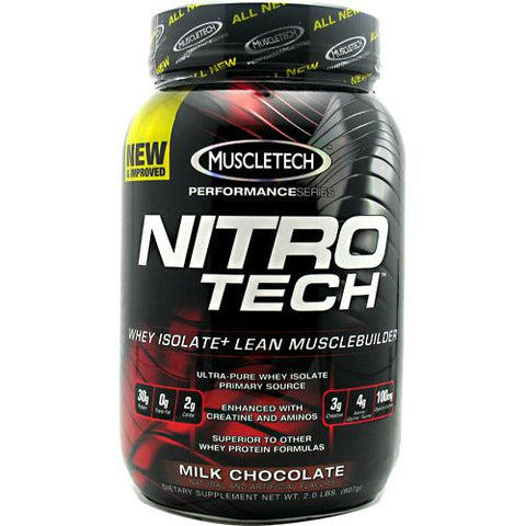 Muscletech, Nitro Tech Performance Series Whey Isolate, Milk Chocolate 2 lbs