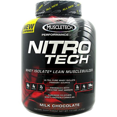 Muscletech, Nitro Tech Performance Series Whey Isolate, Milk Chocolate 4 lbs