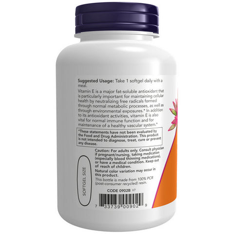 Now Foods, E-1000 - 100% Natural Mixed Tocopherols, 100 SOFTGELS