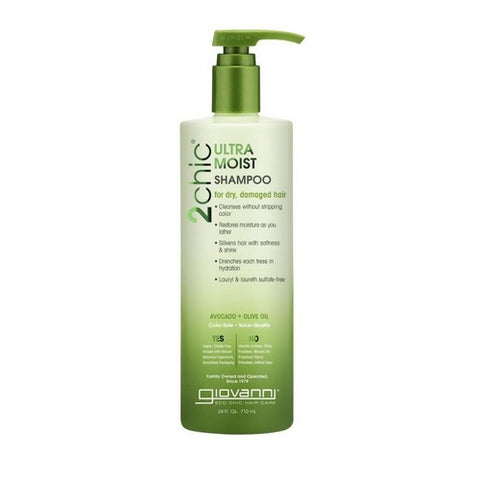 Giovanni Cosmetics, 2Chic Ultra-Moist Shampoo For Dry Damaged Hair Avocado Plus Olive Oil, 24 fl oz