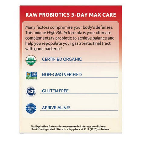 Garden of Life, Garden Of Life Raw Probiotics 5 Day Max Care, 2.4 Oz