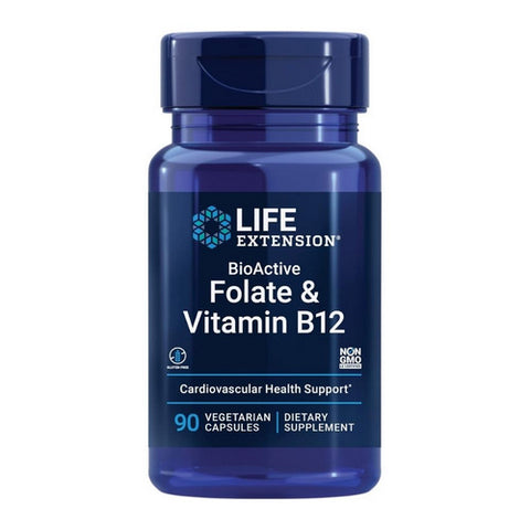 Life Extension, Folate and Vitamin B12, 90 Vcaps
