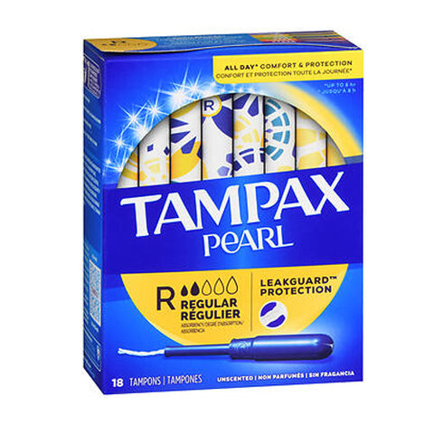 Tampax, Pearl Plastic Tampons Unscented, 18 Each