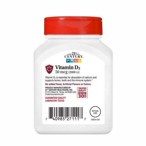 21st Century, Vitamin D3, 2000 IU, 110 Tablets