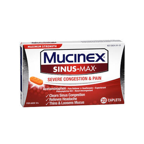 Mucinex, Sinus-Max Severe Congestion Relief, 20 CAP