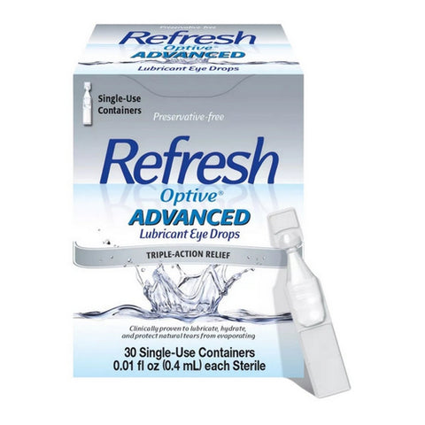 Refresh, Optive Advanced Lubricant Eye Drops Sensitive, Count of 30