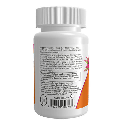 Now Foods, Vitamin D3, 10,000 IU, 120 Softgels