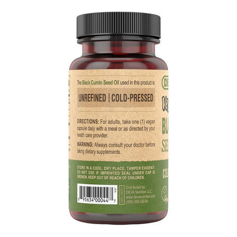 Deva Vegan Vitamins, Vegan Black Cumin Seed Oil, 90 Vcaps