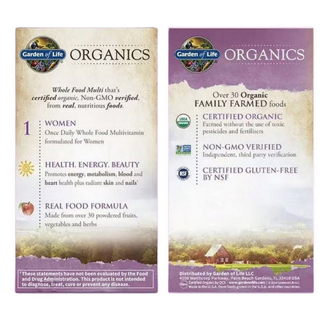 Garden of Life, Organics Women Once Daily, 30 Tabs