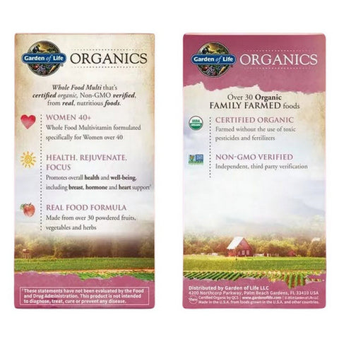 Garden of Life, Organics Women's 40 Plus Multi, 60 Tabs