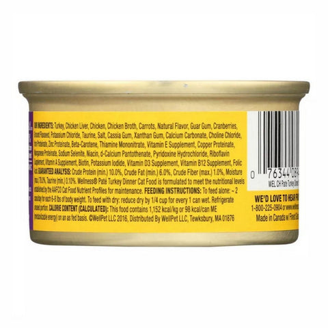 Wellness, Turkey Formula Cat Food, 3 Oz
