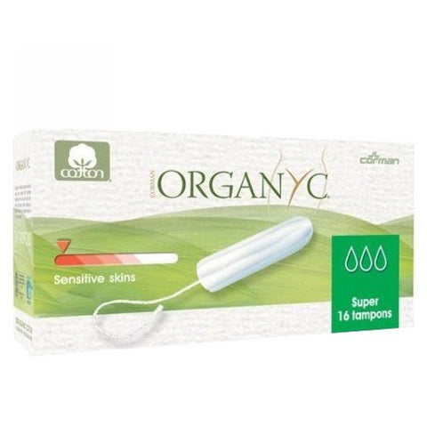 Organyc, Non-Applicator Super Tampons, 16 Count