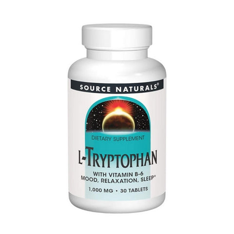 Source Naturals, L-Tryptophan with Vitamin B-6, 1000 mg, 30 Tabs