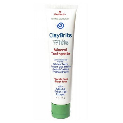 Zion Health, ClayBrite White Toothpaste Non Fluoride, 4 fl oz