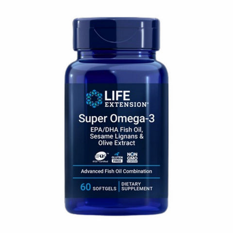 Life Extension, Super Omega-3 EPA/DHA Fish Oil Sesame Lignans & Olive Extract, 60 Soft Gels