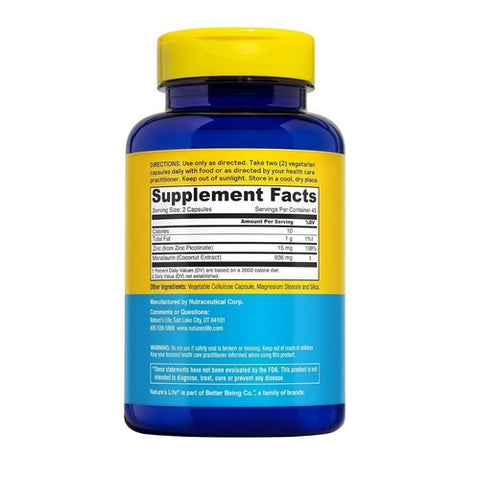 Health From The Sun, Monolaurin + Zinc, 1,000 mg, 90 Caps