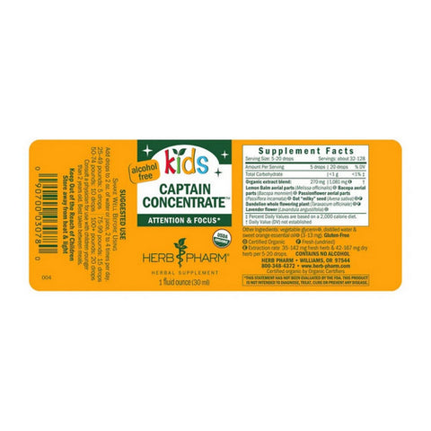 Herb Pharm, Kids Captain Concentrate, 1 fl oz