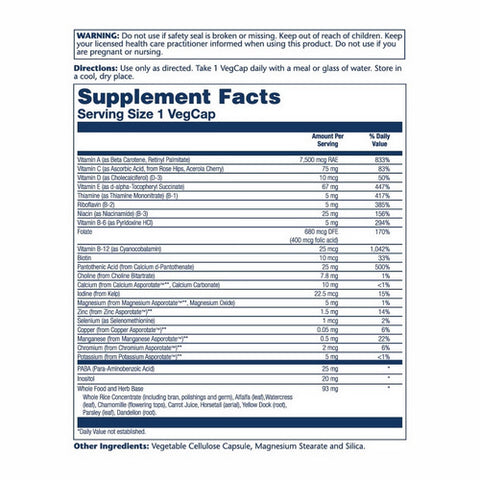 Solaray, Once Daily High Energy Iron-Free, 120 Caps