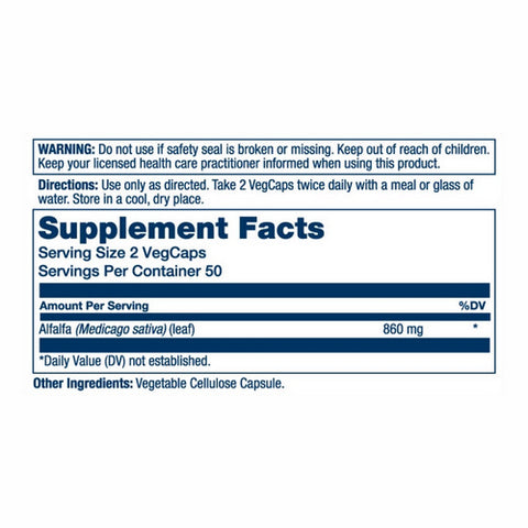 Solaray, Alfalfa, 100 Caps