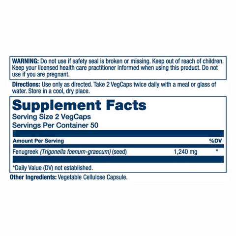 Solaray, Fenugreek, 620 mg, 100 Caps