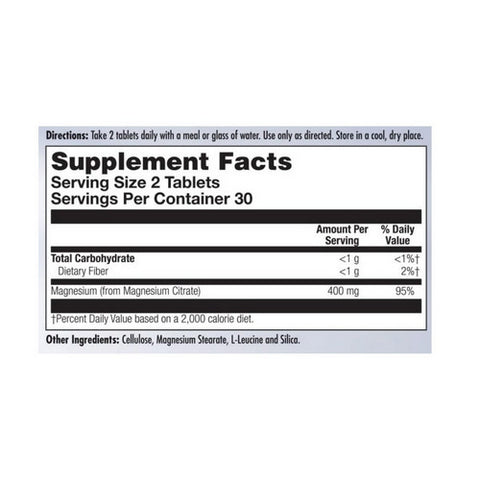 Kal, Magnesium Citrate 400, 60 Tabs