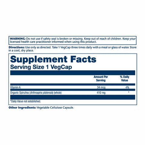 Solaray, Spirulina, 410 mg, 100 Caps