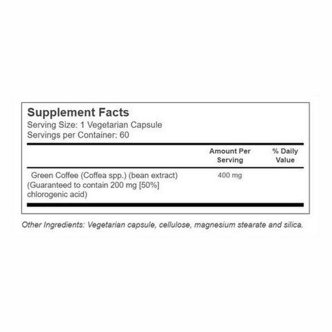 Solaray, Green Coffee Bean Extract, 400 mg, 60 Caps