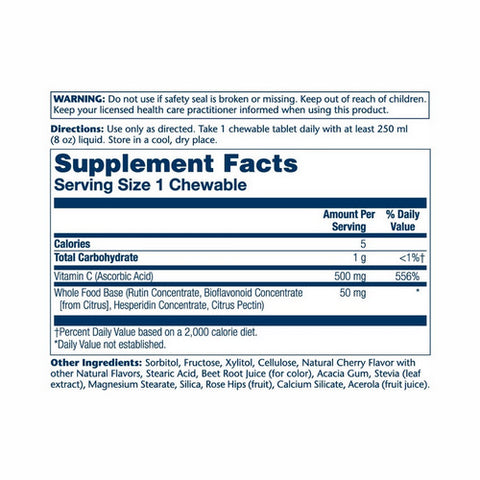 Solaray, Vitamin C Chewable, 500 mg, Cherry 100 Wafers