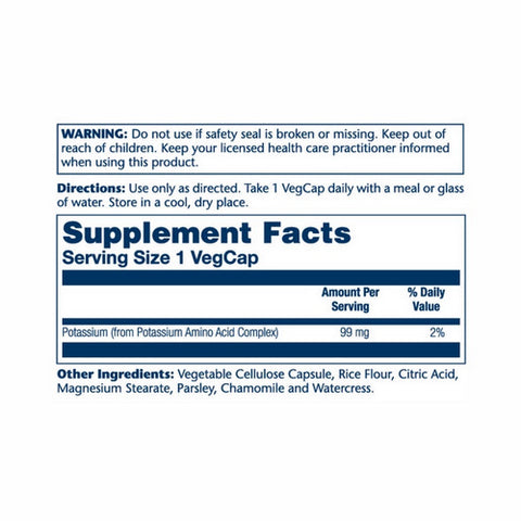 Solaray, Potassium, 99 mg, 100 Caps