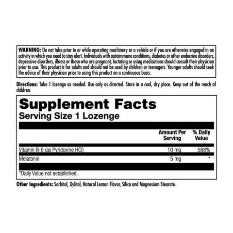 Kal, Melatonin Lozenge, 5 mg, Lemon 60 Lozenges