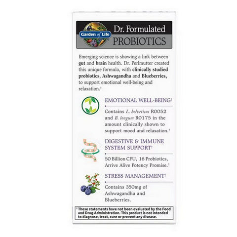 Garden of Life, Dr. Formulated Probiotics Mood Plus, 60 Caps