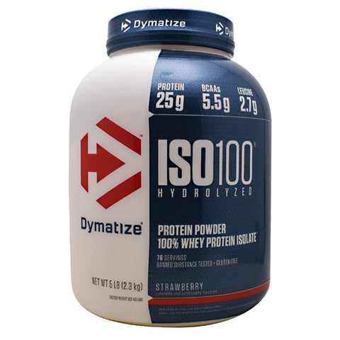 Dymatize, Iso-100, Strawberry 5 lbs