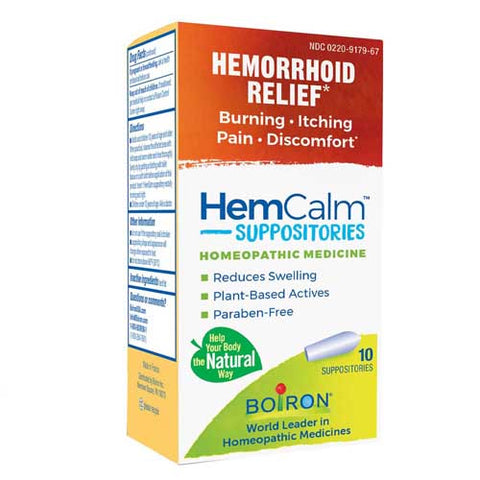 Boiron, HemCalm Suppositories Hemorrhoid Relief, 10 Count