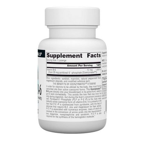 Source Naturals, Coenzymated B-6 Sublingual, 25 mg, 60 Tabs