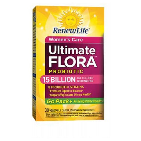 Renew Life, Ultimate Flora Women's Care Probiotic Go Pack 15 Billion, 30 Capsules