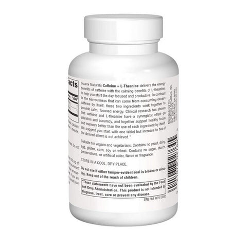 Source Naturals, Caffeine+ L-Theanine, 120 Tabs