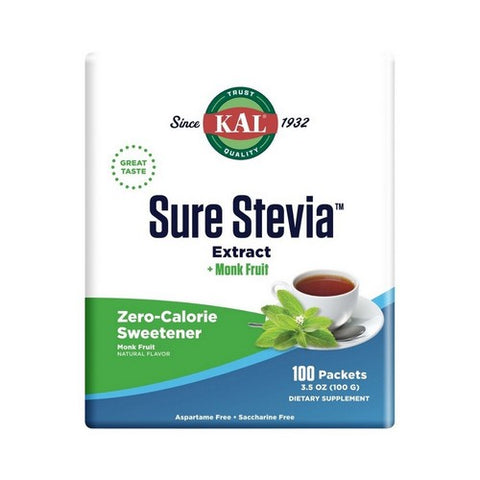 Kal, Stevia Extract Plus Monk Fruit, 100 Count