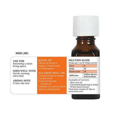 Aura Cacia, Essential Oil Orange, Mandarin, (citrus reticulata) 0.5 Fl Oz