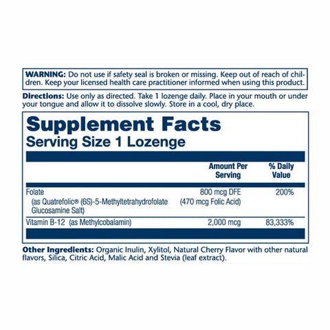 Solaray, Methyl B-12, Methyl Folate 60 Count