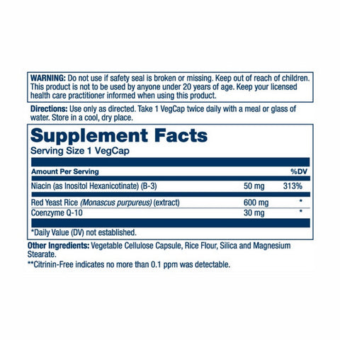 Solaray, Red Yeast Rice CoQ-10, 60 Veg Caps