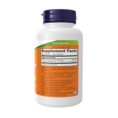 Now Foods, Hawthorn Extract, 600 mg, 90 Veg Caps