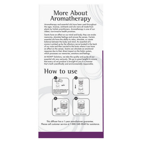 Now Foods, Ultrasonic Metal Touch Oil Diffuser, 1 Count